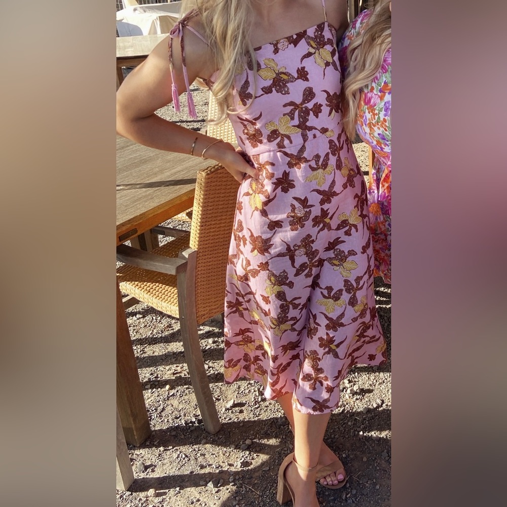 House of Harlow 1960 Linen MIDI Dress